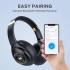 Monster Persona ANC Headphones Over Ear, Wireless Headphones Hi-Fi Audio Deep Bass,Quick Charge 30H Playtime, Memory Foam Ear Cups, for Travel, Home Office - Black